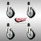Service Caster 5 Inch 316SS Black Polyurethane Swivel 1-7/8 Inch Expanding Stem Caster Set SCC SCC-SS316EX20S514-PPUB-BLK-178-4 - alternate 2
